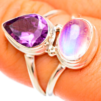 Pink Moonstone Rings handcrafted by Ana Silver Co - RING109382