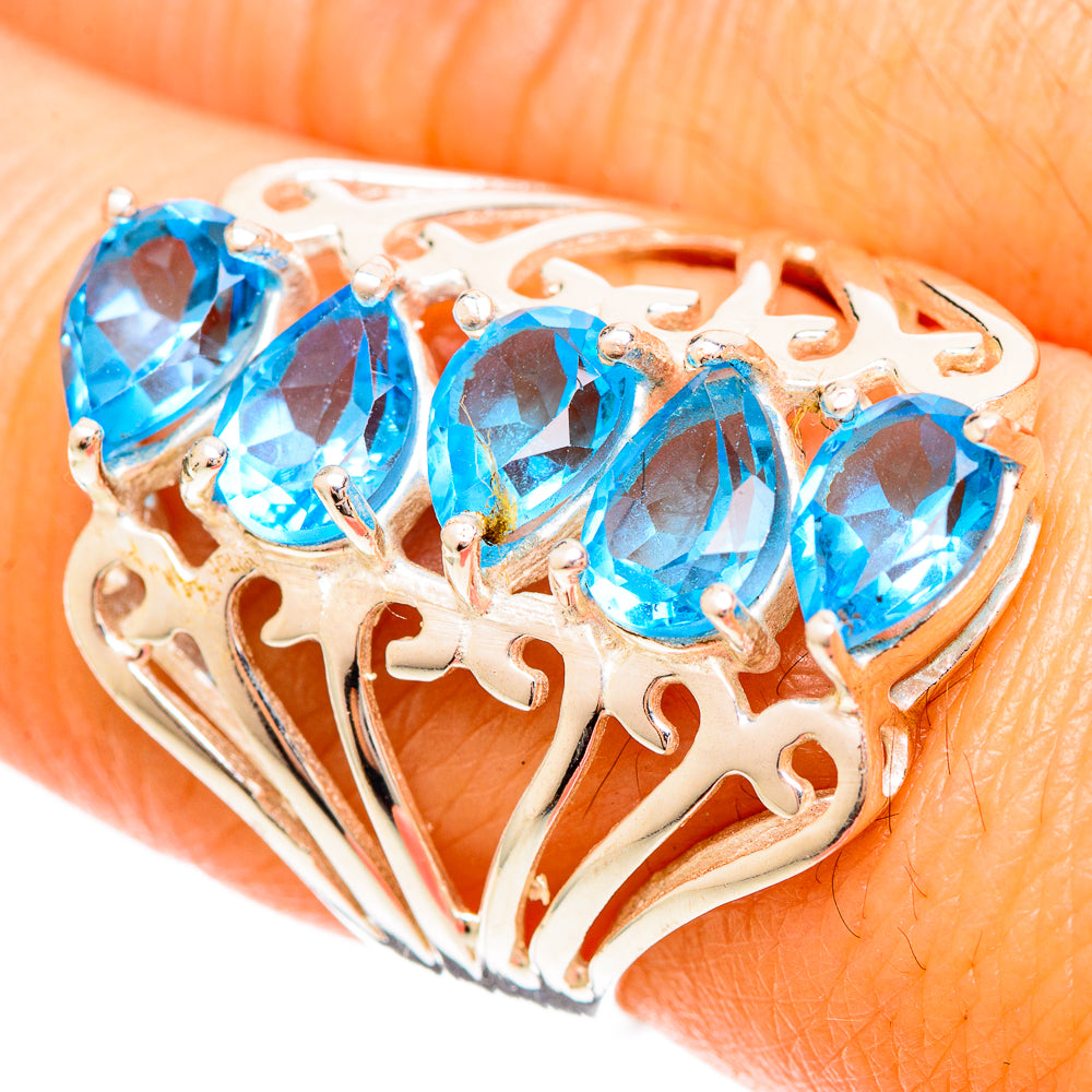 Blue Topaz Rings handcrafted by Ana Silver Co - RING109388