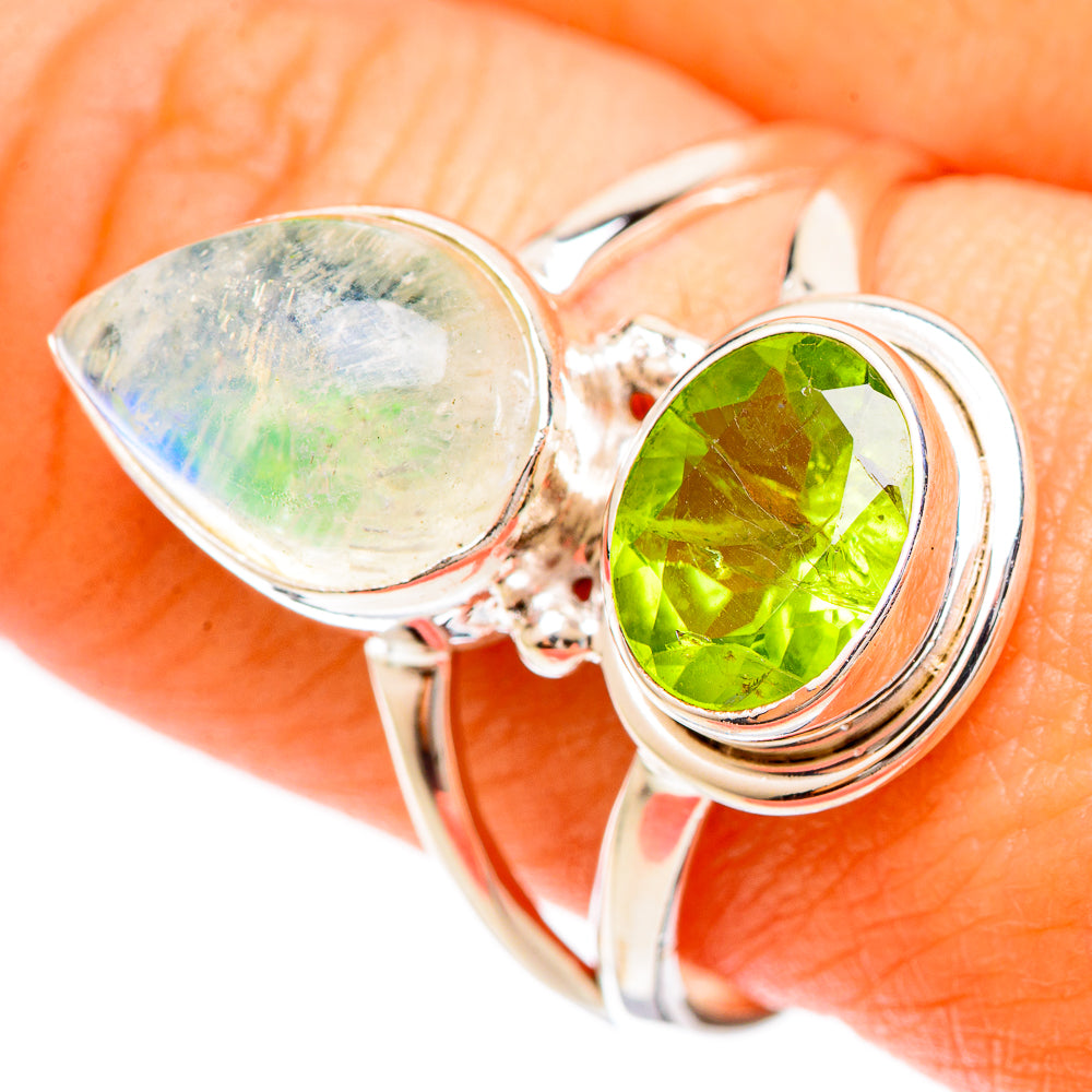 Green Moonstone Rings handcrafted by Ana Silver Co - RING109393