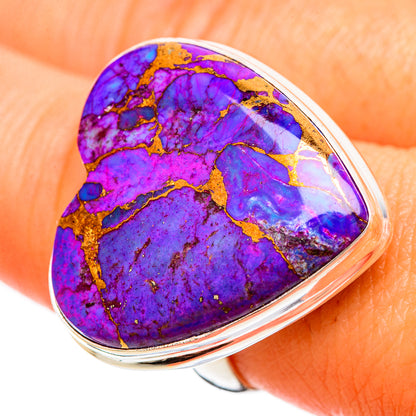 Purple Copper Composite Turquoise Rings handcrafted by Ana Silver Co - RING109437