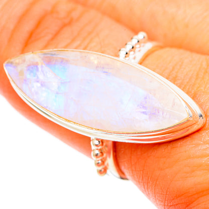 Rainbow Moonstone Rings handcrafted by Ana Silver Co - RING109445