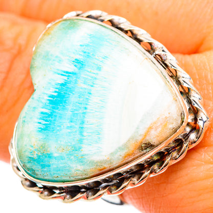 Peruvian Amazonite Rings handcrafted by Ana Silver Co - RING109465