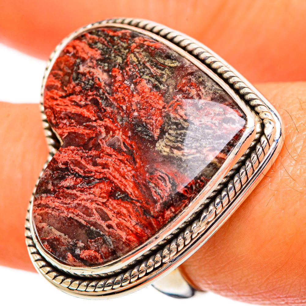 Plume Agate Rings handcrafted by Ana Silver Co - RING109511