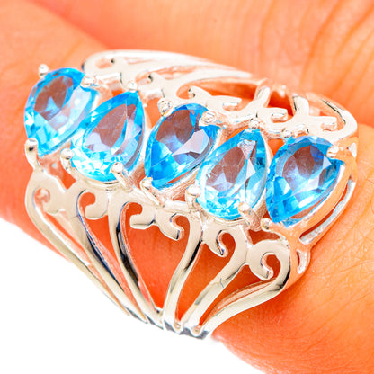 Blue Topaz Rings handcrafted by Ana Silver Co - RING109534