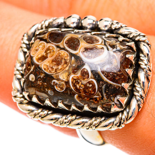 Turritella Agate Rings handcrafted by Ana Silver Co - RING109542