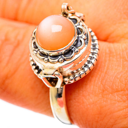 Peach Moonstone Rings handcrafted by Ana Silver Co - RING109545
