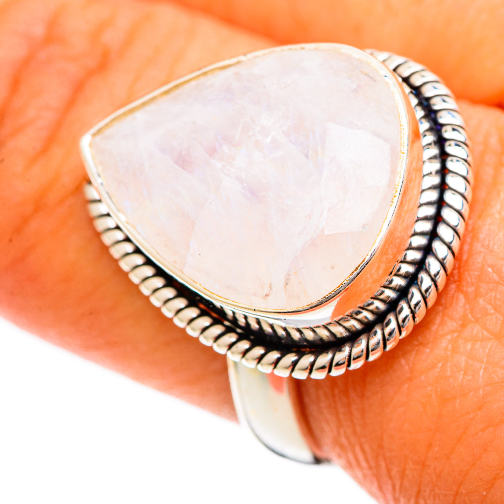 Rainbow Moonstone Rings handcrafted by Ana Silver Co - RING109557