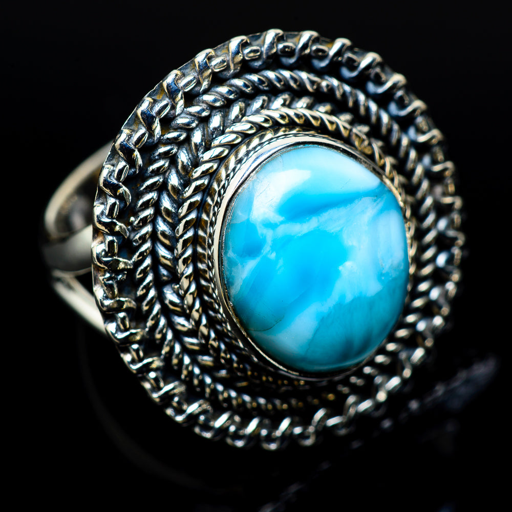 Larimar Rings handcrafted by Ana Silver Co - RING10957