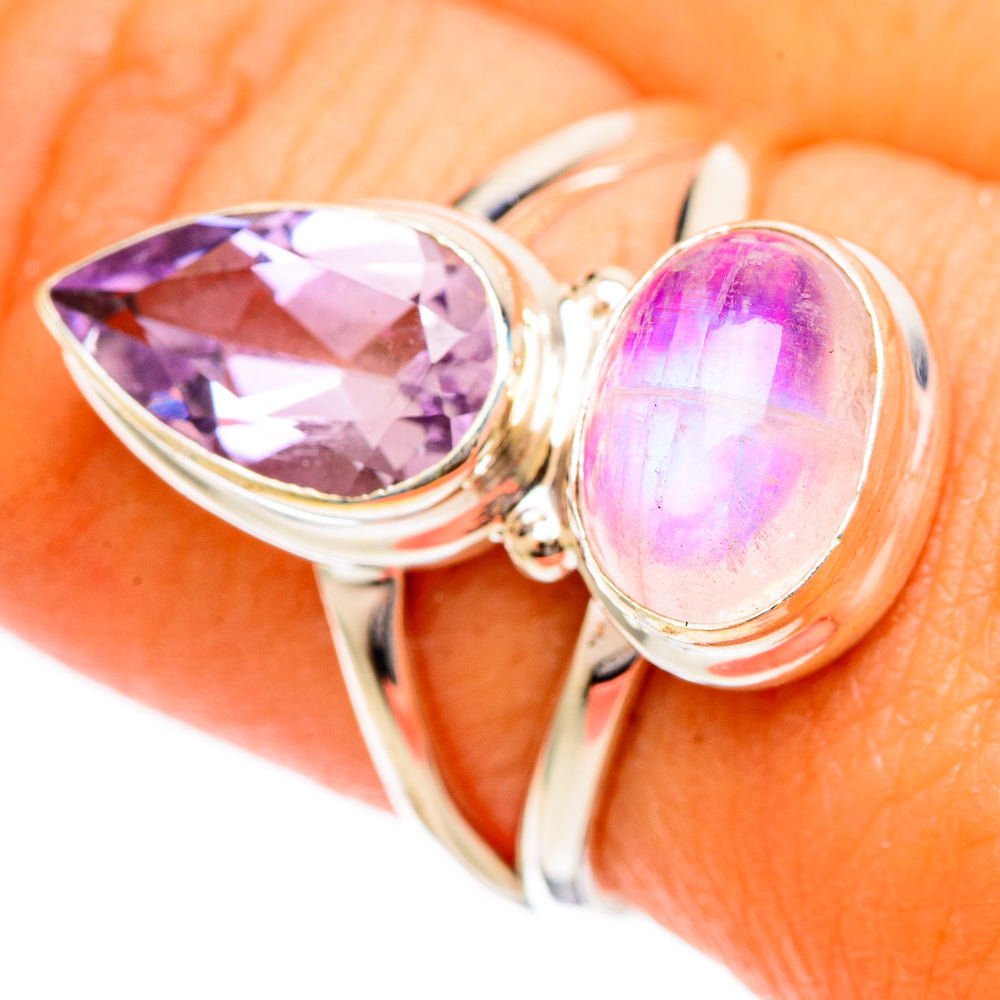 Pink Moonstone Rings handcrafted by Ana Silver Co - RING109591