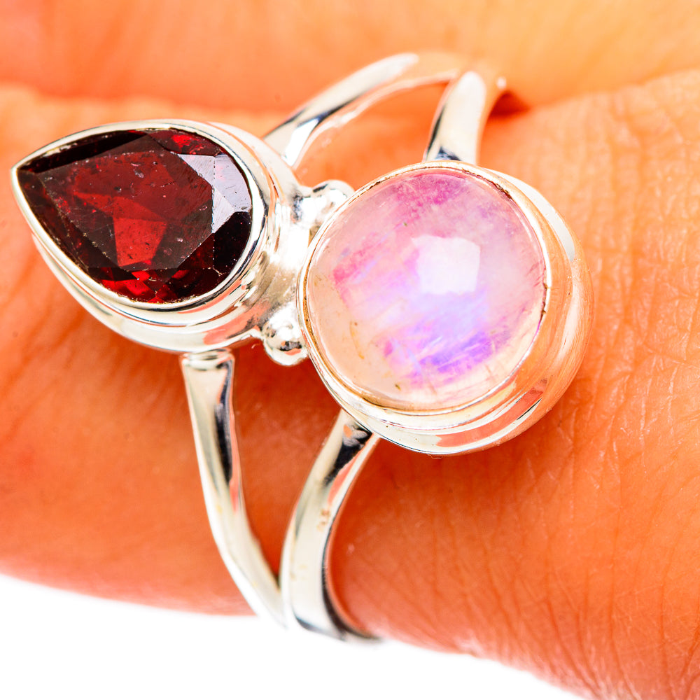 Pink Moonstone Rings handcrafted by Ana Silver Co - RING109592