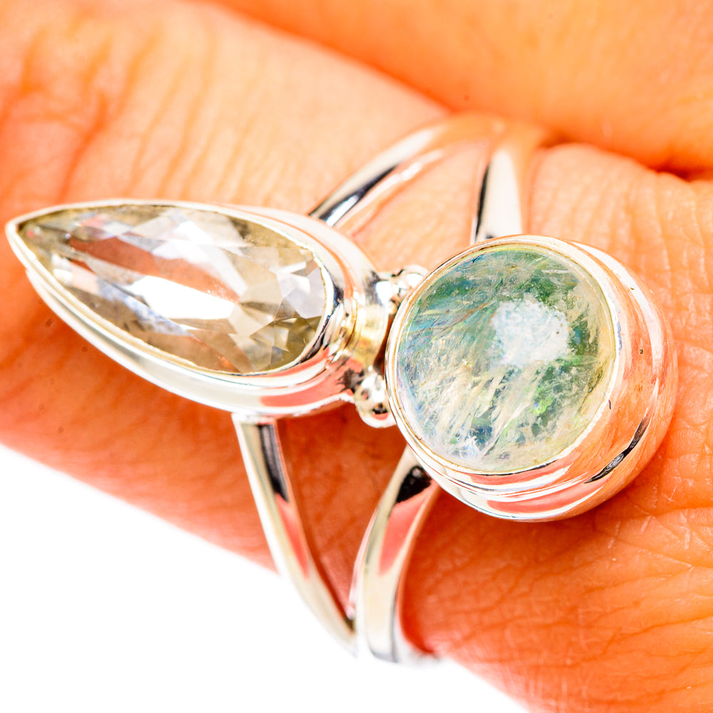 Rainbow Moonstone Rings handcrafted by Ana Silver Co - RING109599
