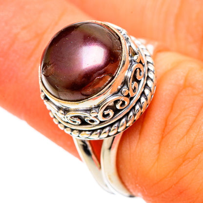 Titanium Pearl Rings handcrafted by Ana Silver Co - RING109602