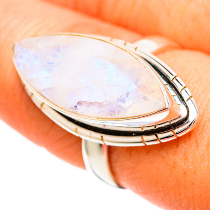Rainbow Moonstone Rings handcrafted by Ana Silver Co - RING109614