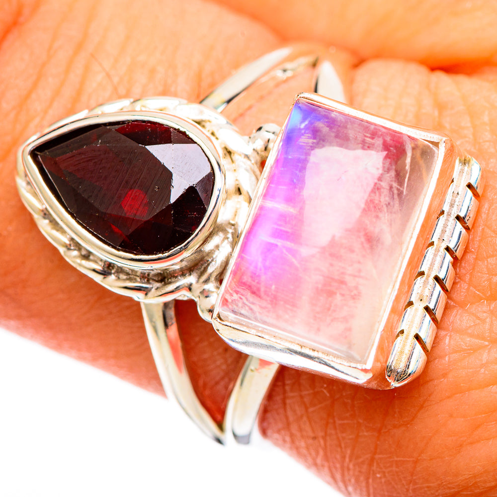 Pink Moonstone Rings handcrafted by Ana Silver Co - RING109619