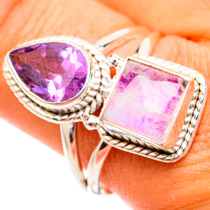 Pink Moonstone Rings handcrafted by Ana Silver Co - RING109644
