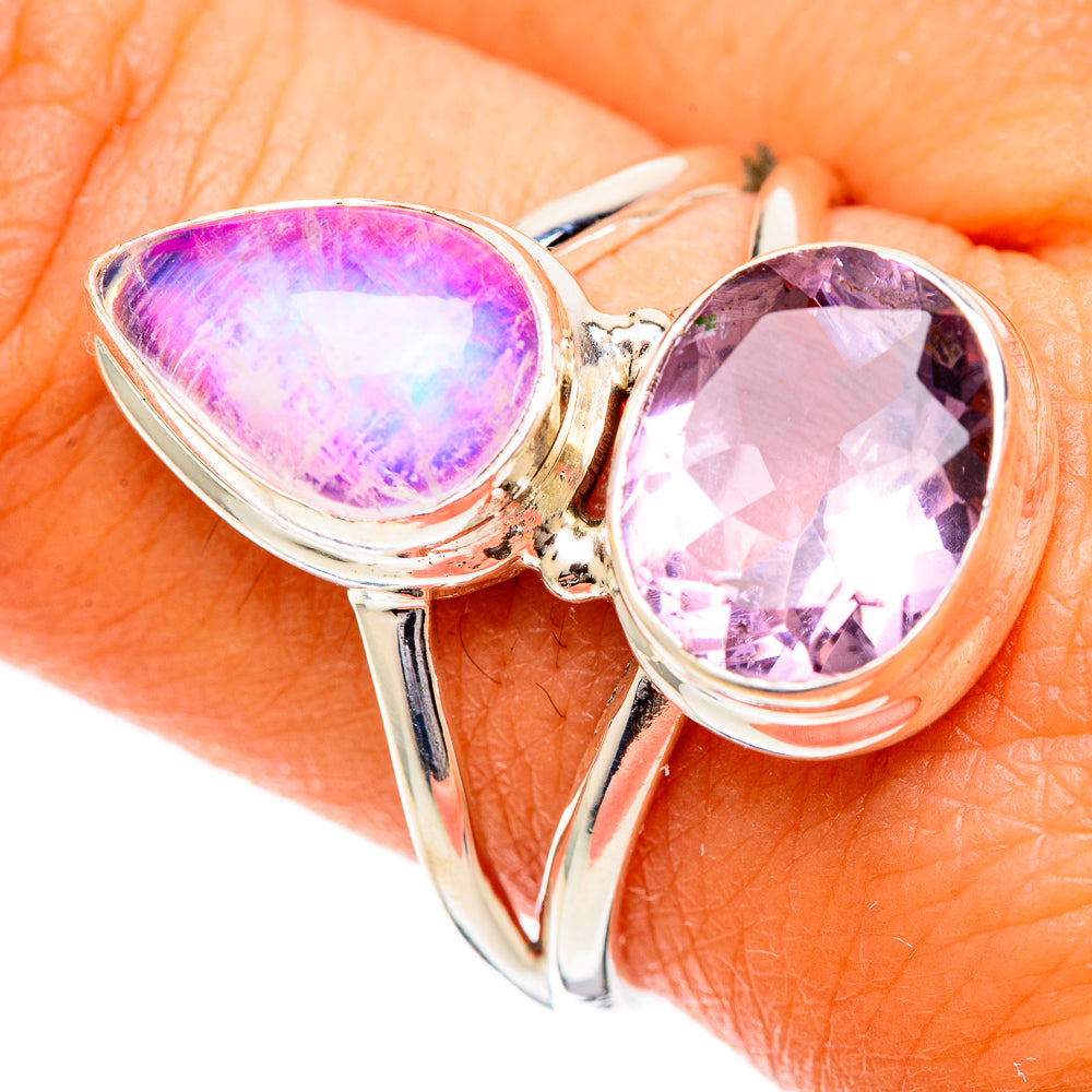 Pink Moonstone Rings handcrafted by Ana Silver Co - RING109646