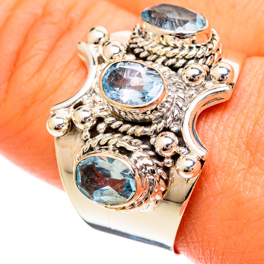 Blue Topaz Rings handcrafted by Ana Silver Co - RING109648