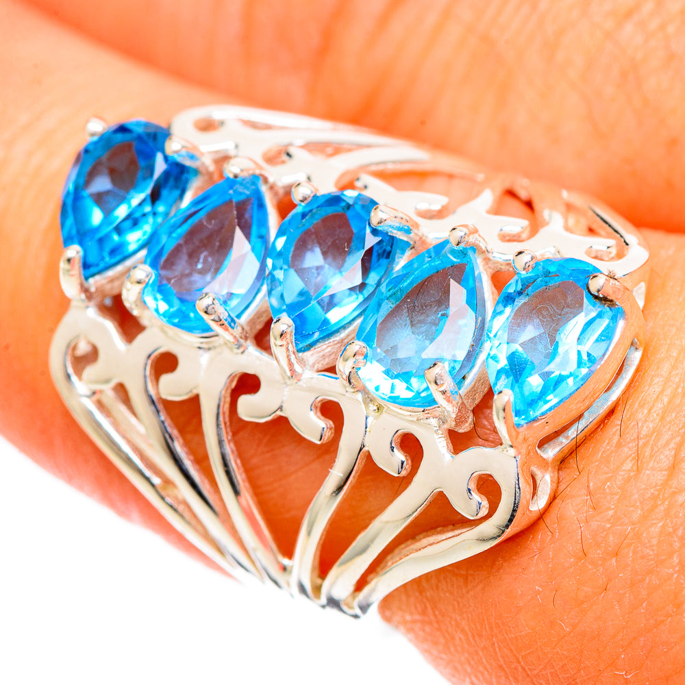 Blue Topaz Rings handcrafted by Ana Silver Co - RING109651