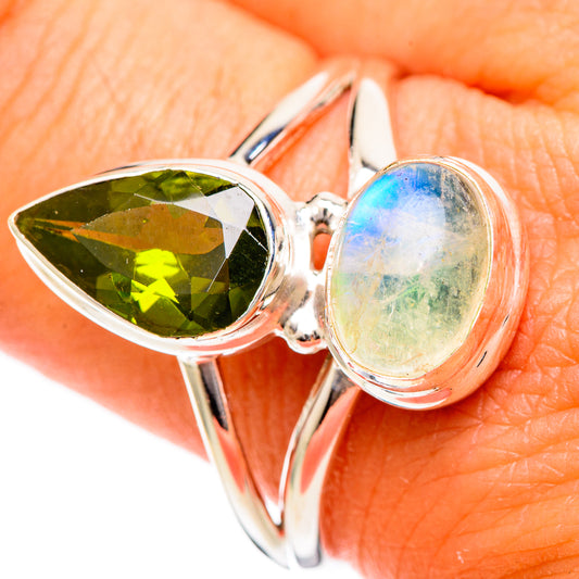Green Moonstone Rings handcrafted by Ana Silver Co - RING109653