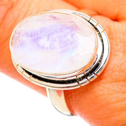 Rainbow Moonstone Rings handcrafted by Ana Silver Co - RING109668