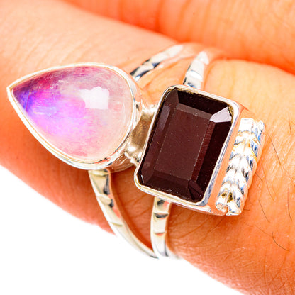 Pink Moonstone Rings handcrafted by Ana Silver Co - RING109672