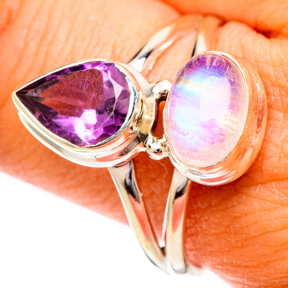 Pink Moonstone Rings handcrafted by Ana Silver Co - RING109674