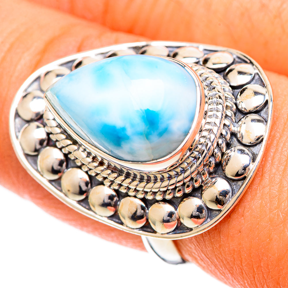 Larimar Rings handcrafted by Ana Silver Co - RING109676