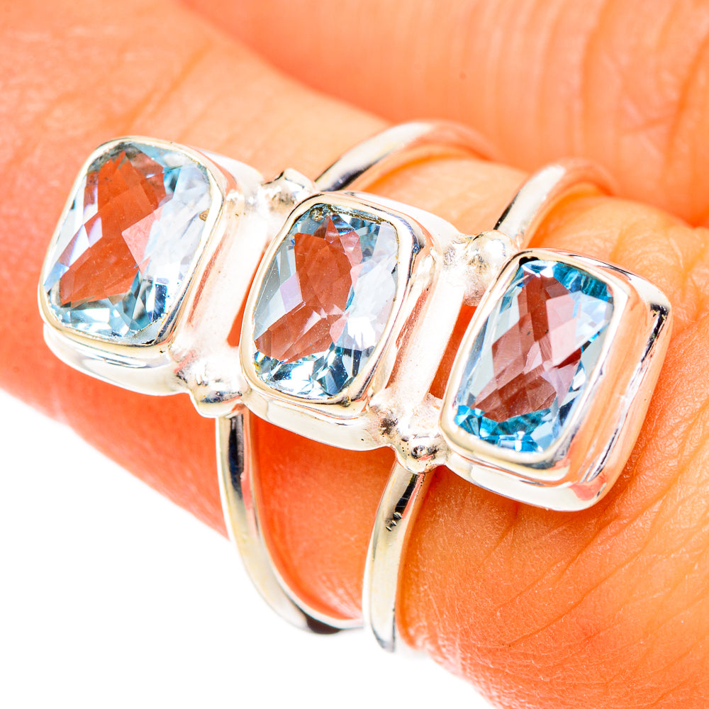 Blue Topaz Rings handcrafted by Ana Silver Co - RING109677