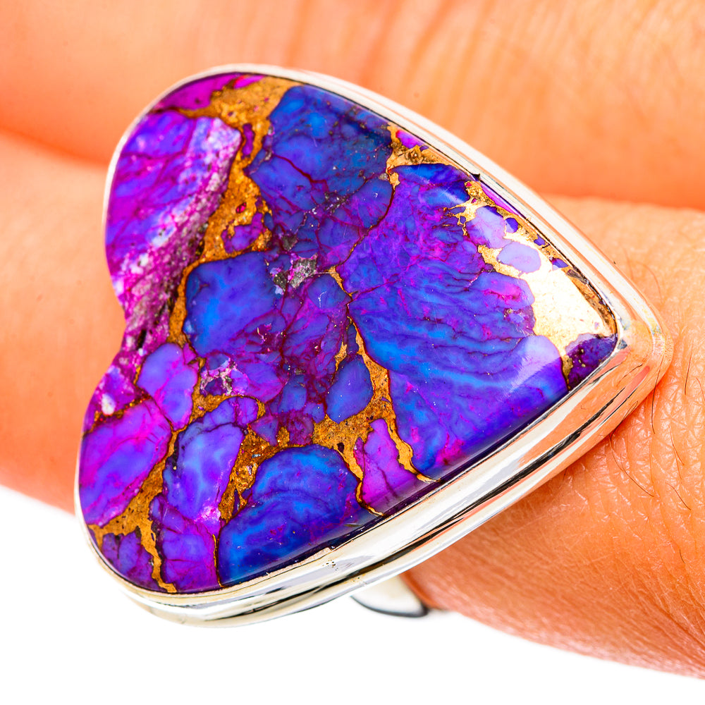 Purple Copper Composite Turquoise Rings handcrafted by Ana Silver Co - RING109703