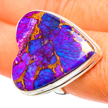 Purple Copper Composite Turquoise Rings handcrafted by Ana Silver Co - RING109703