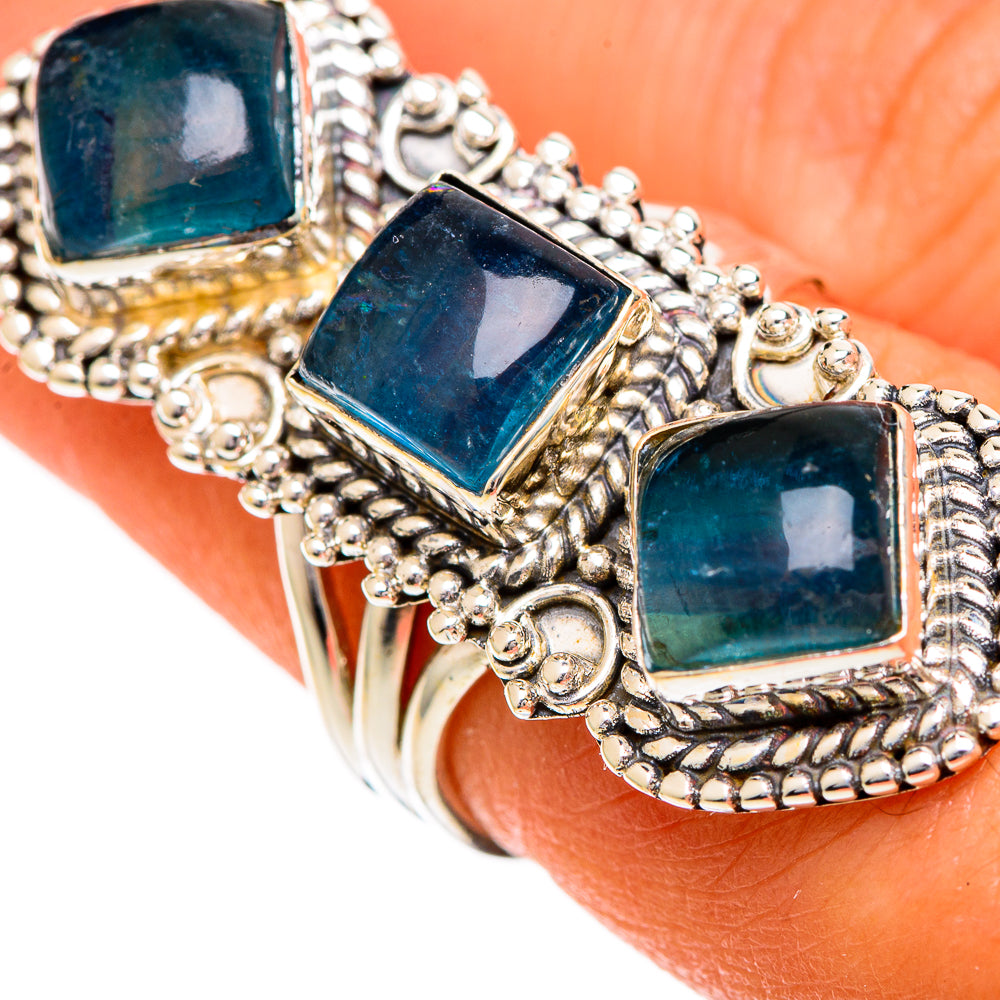 Blue Fluorite Rings handcrafted by Ana Silver Co - RING109716
