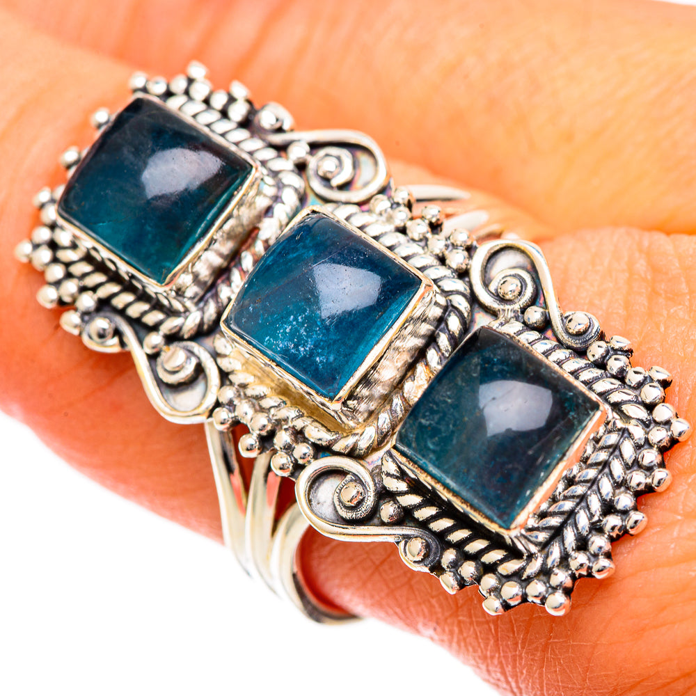 Blue Fluorite Rings handcrafted by Ana Silver Co - RING109719