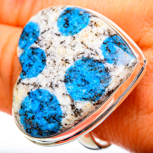 K2 Blue Azurite Rings handcrafted by Ana Silver Co - RING109720
