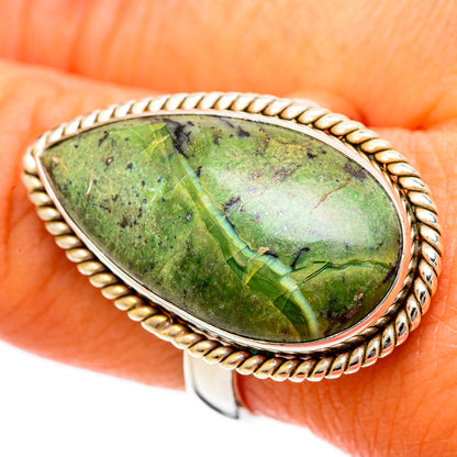 African Green Opal Rings handcrafted by Ana Silver Co - RING109725