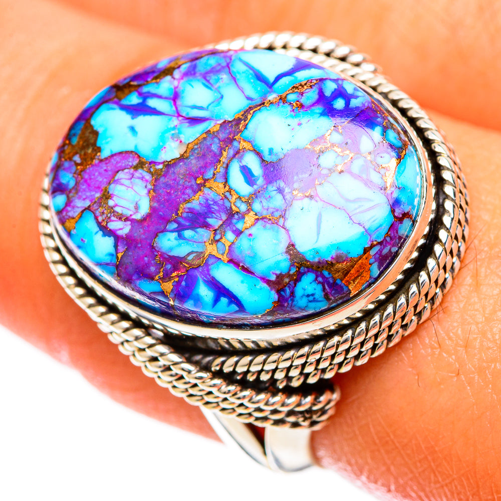 Spiny Oyster Turquoise Rings handcrafted by Ana Silver Co - RING109742