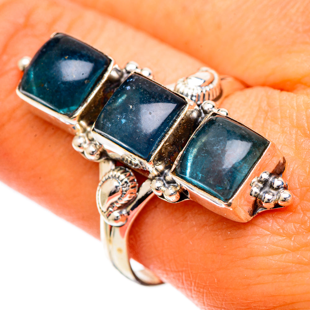 Blue Fluorite Rings handcrafted by Ana Silver Co - RING109753
