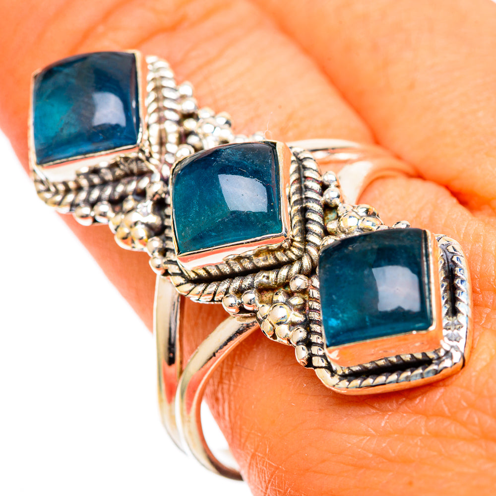 Blue Fluorite Rings handcrafted by Ana Silver Co - RING109756