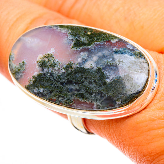 Green Moss Agate Rings handcrafted by Ana Silver Co - RING109761