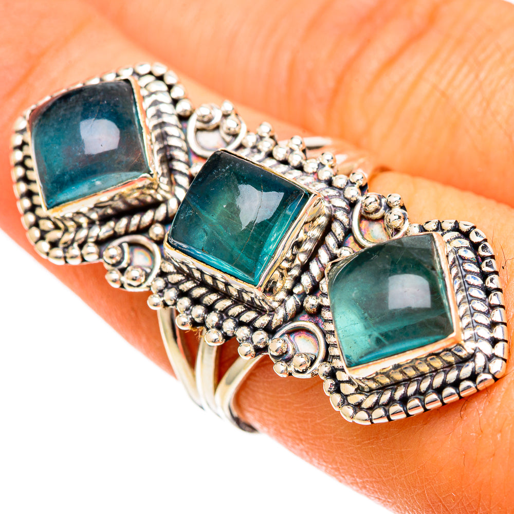 Blue Fluorite Rings handcrafted by Ana Silver Co - RING109797