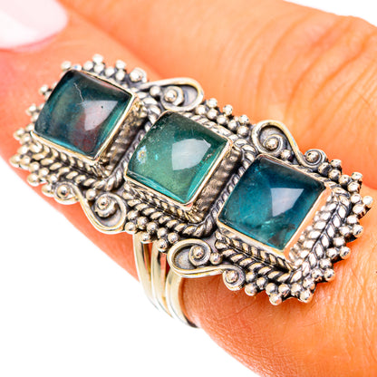 Blue Fluorite Rings handcrafted by Ana Silver Co - RING109800