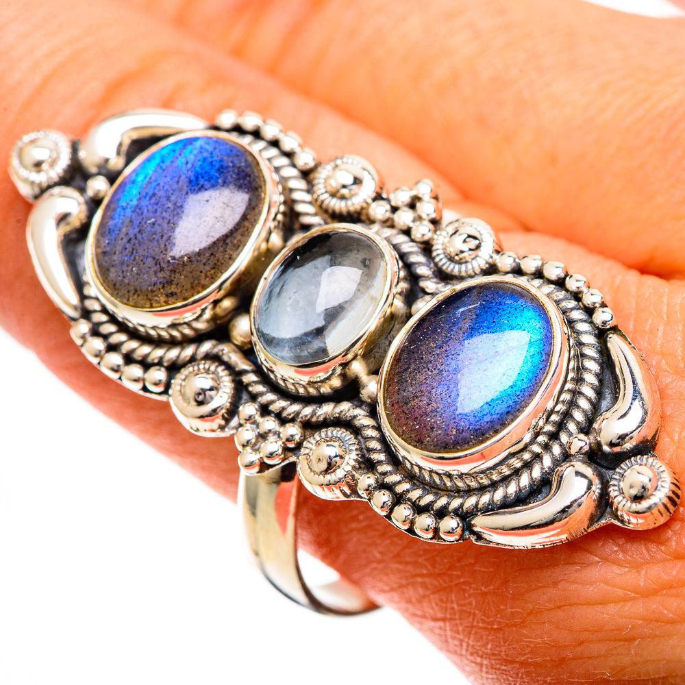 Labradorite Rings handcrafted by Ana Silver Co - RING109802