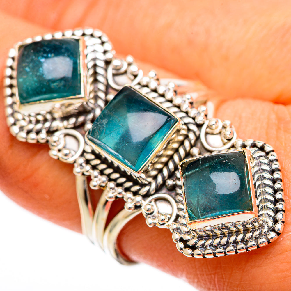 Blue Fluorite Rings handcrafted by Ana Silver Co - RING109838