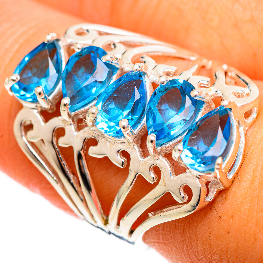 Blue Topaz Rings handcrafted by Ana Silver Co - RING109843