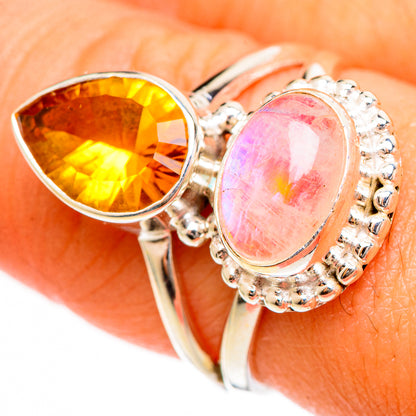 Pink Moonstone Rings handcrafted by Ana Silver Co - RING109853