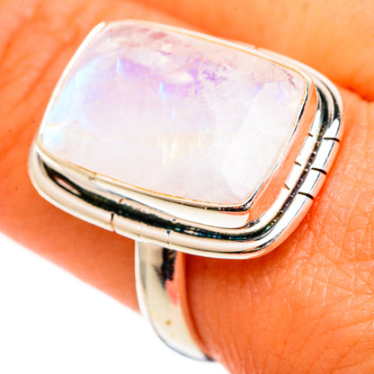 Rainbow Moonstone Rings handcrafted by Ana Silver Co - RING109863