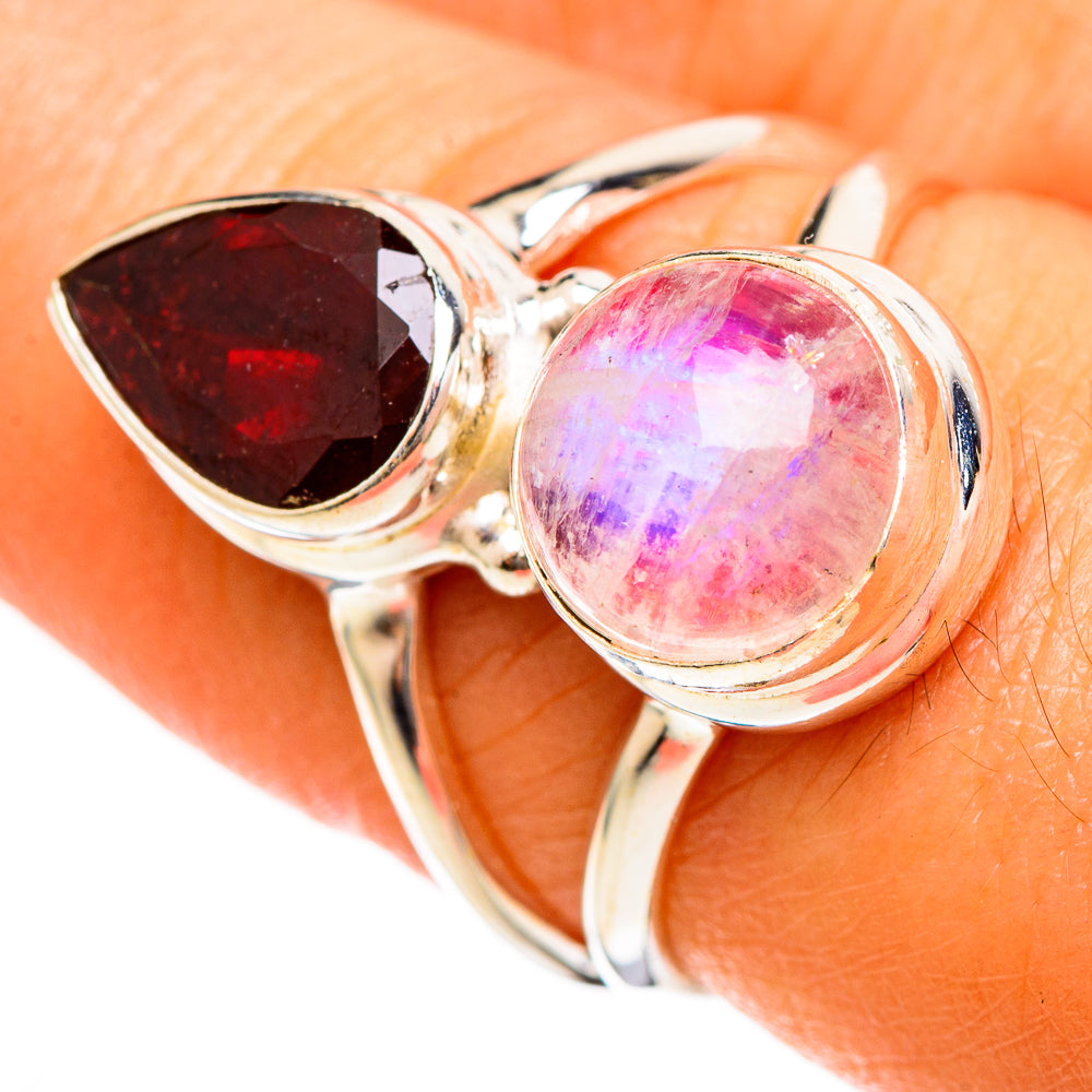 Pink Moonstone Rings handcrafted by Ana Silver Co - RING109869