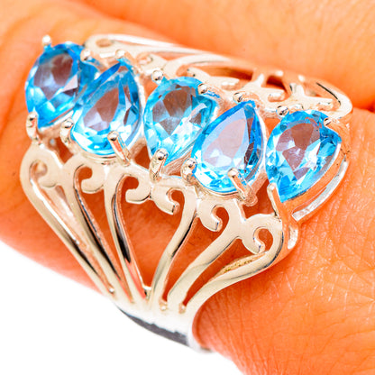 Blue Topaz Rings handcrafted by Ana Silver Co - RING109874