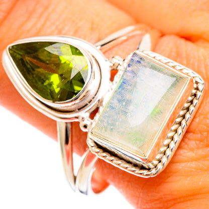 Green Moonstone Rings handcrafted by Ana Silver Co - RING109876