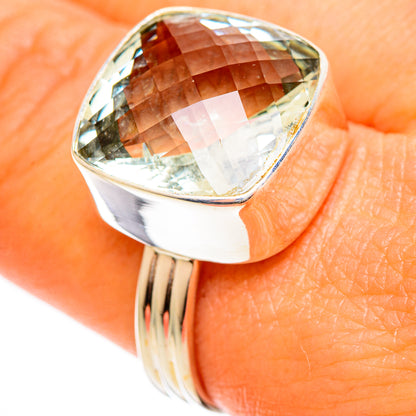 Green Amethyst Rings handcrafted by Ana Silver Co - RING109878