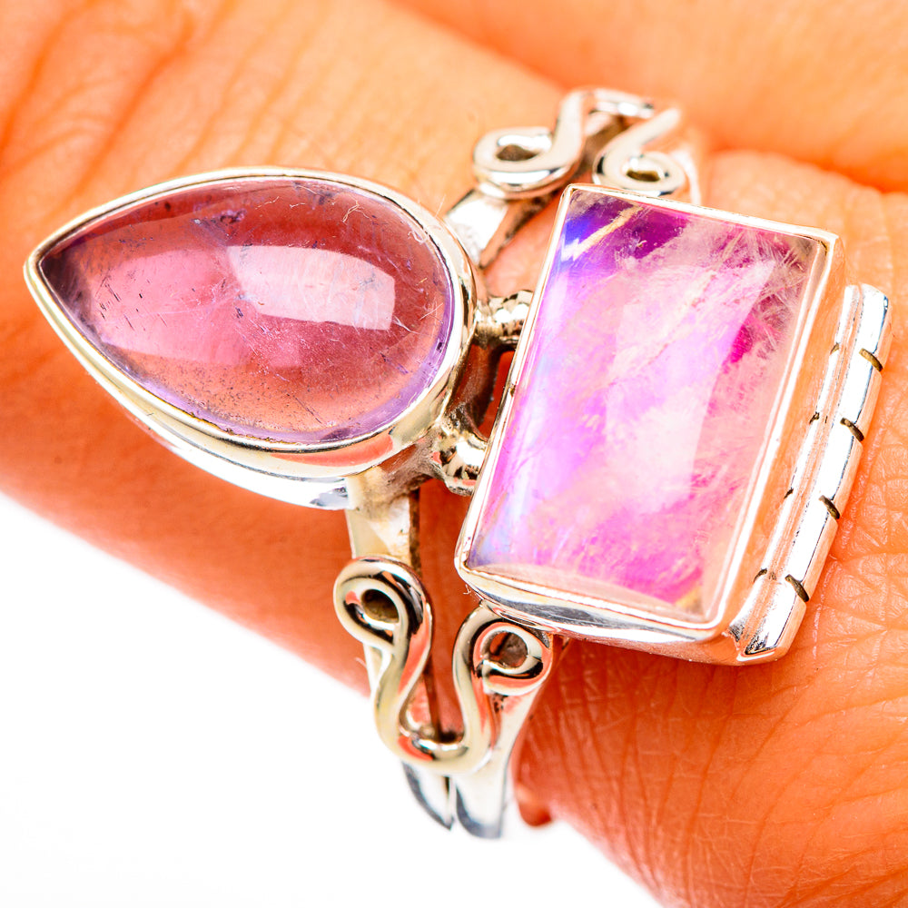 Pink Moonstone Rings handcrafted by Ana Silver Co - RING109898